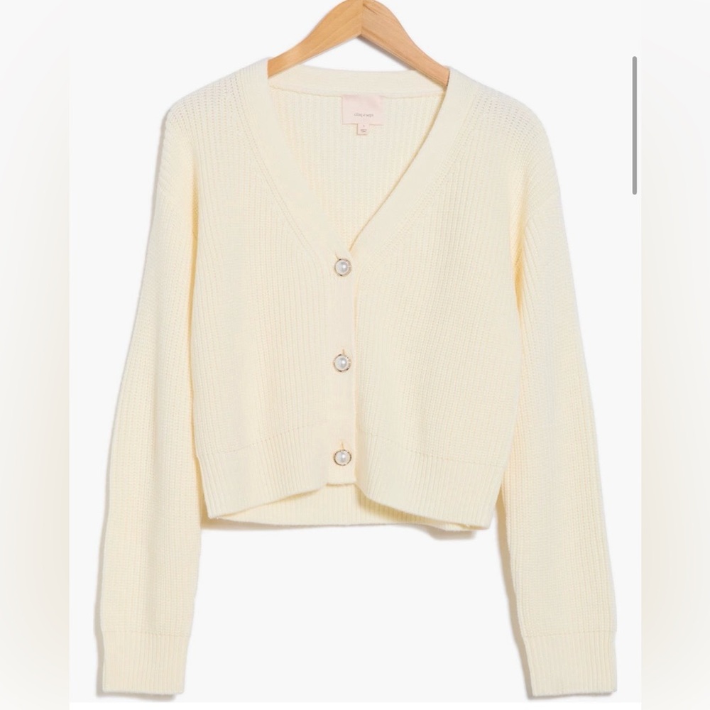 Cinq à Sept Cream Button-Up Cardigan